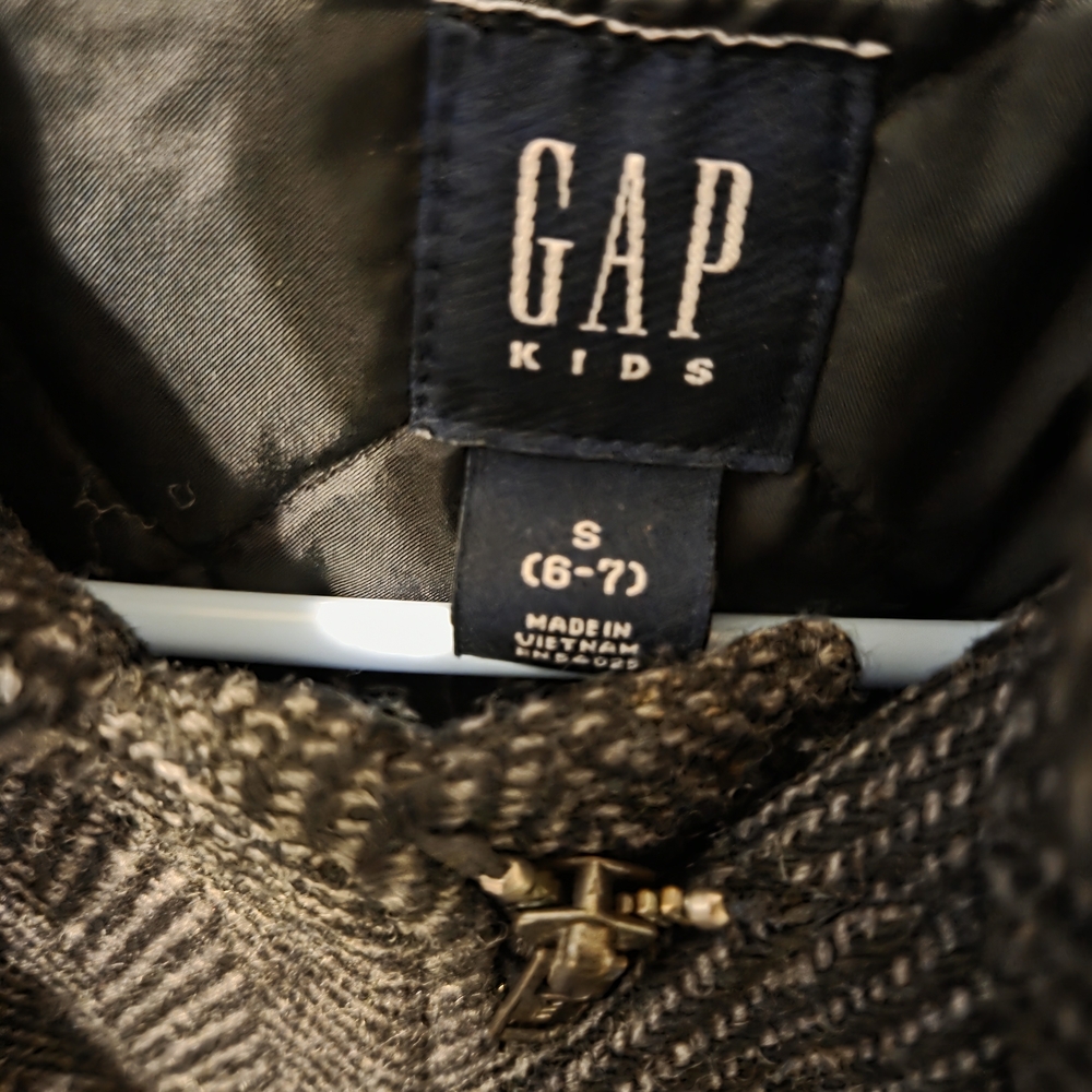 GAP Gray Herringbone Toggle Coat - Picture 3 of 5